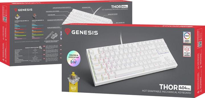 Immagine prodotto Genesis Klawiatura THOR 404 TKL Gateron Giallo Pro (NKG-2070) (Ing. Int., Cablato)