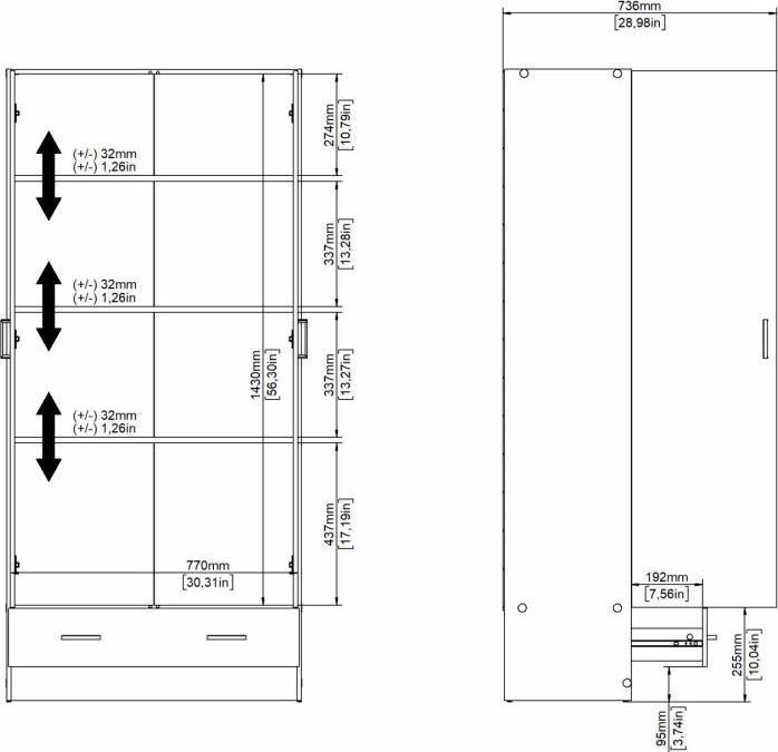 Actual product image Tvilum Spell (80 x 35.70 x 170.40 cm)