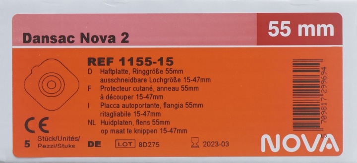 Produktbild Dansac Basisplatte 15-47mm (5 Stück, 990 ml, 124 g)