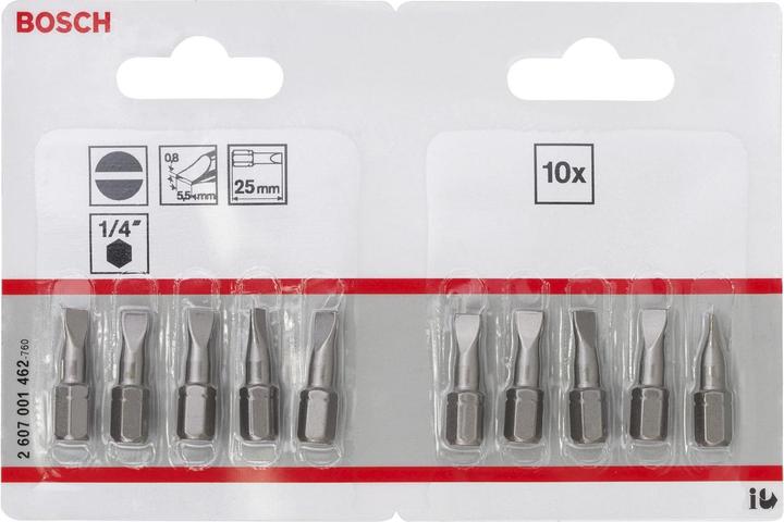 Produktbild Bosch Professional Zubehör Schrauberbit Extra-Hart S 0,8 x 5,5, 25 mm, 10er-Pack (Schraubschlitz)