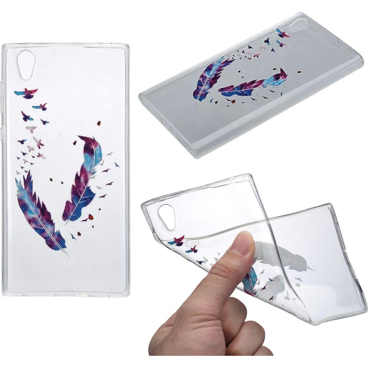 Thumbnail - König Design Henna Cover für Sony Xperia XA1 Case Schutz Hülle Silikon Bumper Federn Bunt Neu (Sony Xperia XA1), Smartph...