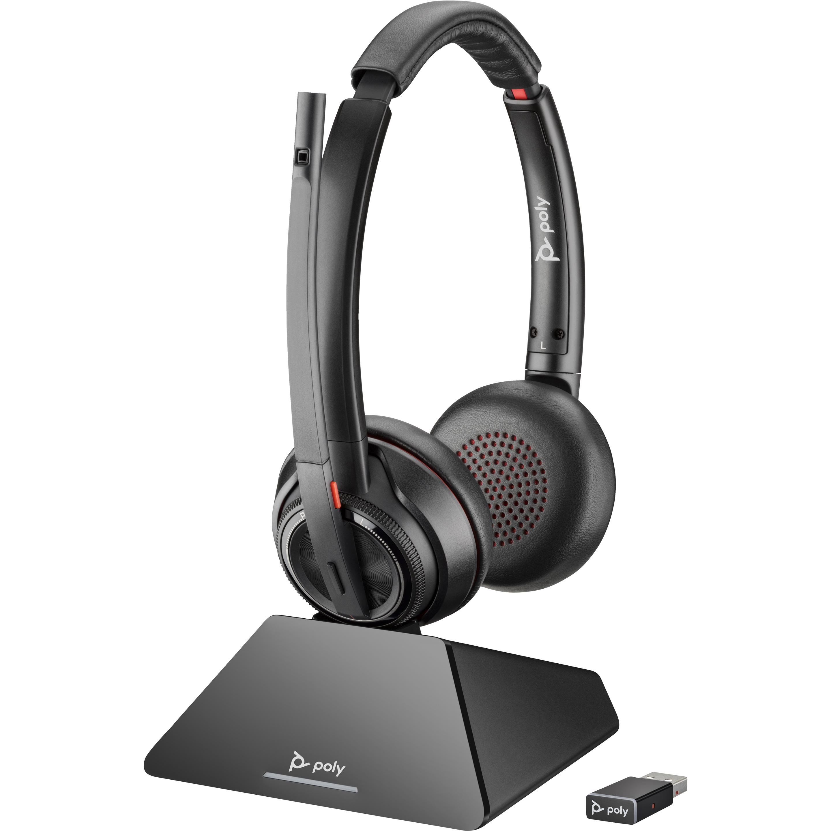 Poly Savi 8220 (Kabellos, USB-A), Office Headset, Schwarz