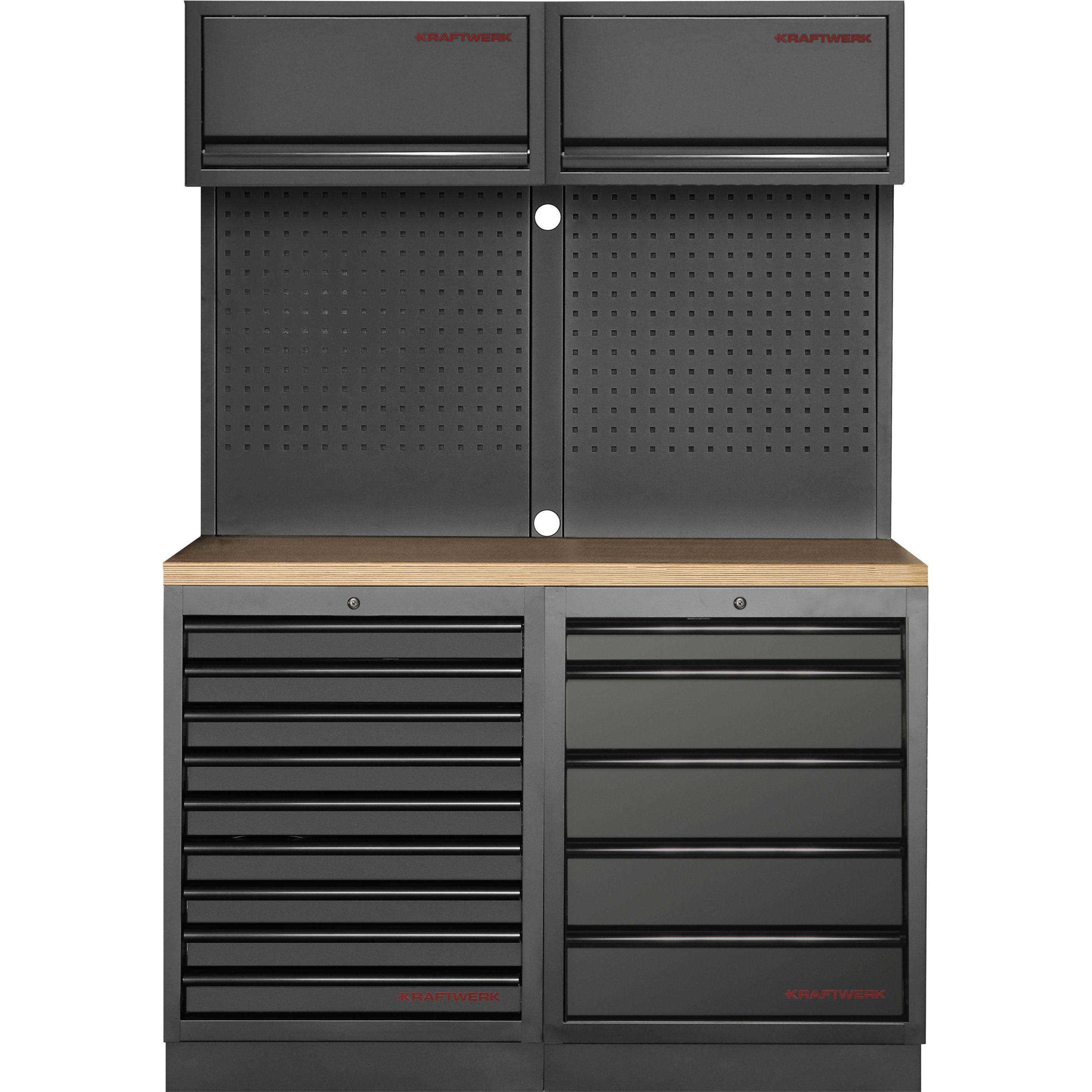 Kraftwerk, Werkstattschrank, MOBILIO BLK Kombi Lochwand Buche (136 cm, 200 cm)