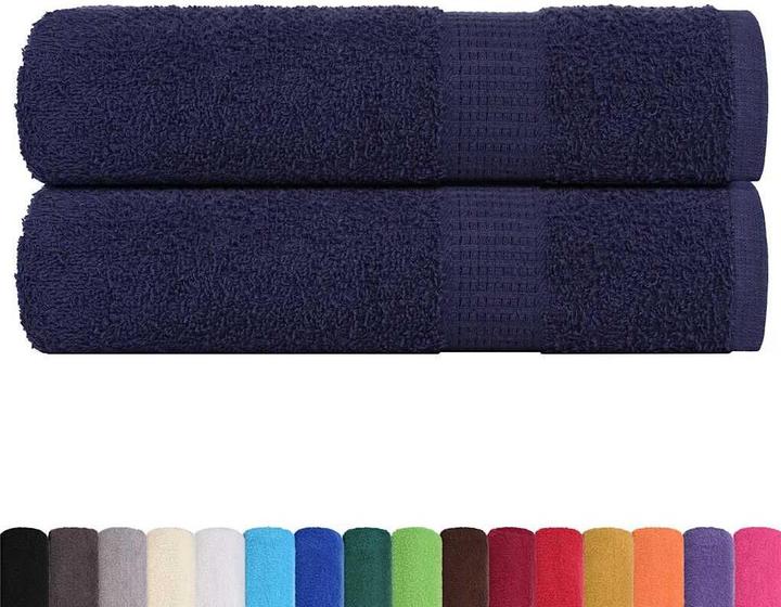 Actual product image vidaXL Shower towels 2 pcs. Navy blue 70x140 cm 360 g/m² 100% cotton (70 x 140 cm)