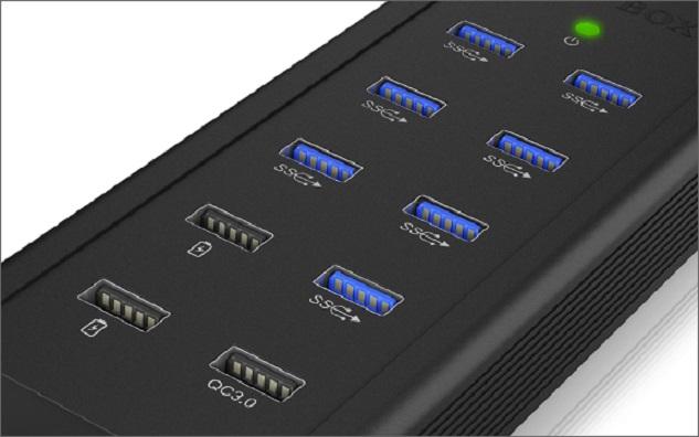 Immagine prodotto Icy Box Splitter 7x Port USB 3.0 HUB und 3 Ladeanschlüsse (USB-B, 10 porte)