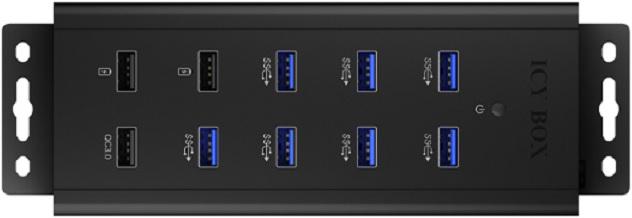 Immagine prodotto Icy Box Splitter 7x Port USB 3.0 HUB und 3 Ladeanschlüsse (USB-B, 10 porte)