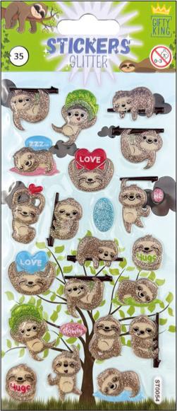 Immagine prodotto King Aufkleber 3D-Effekt Glitter Sloth