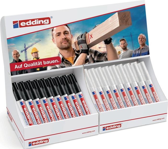 Actual product image Edding Permanent/lacquer marker Display black/white Coating width e-3000: 1.5-3 mm, e-750: 2-4 mm Round (66x)