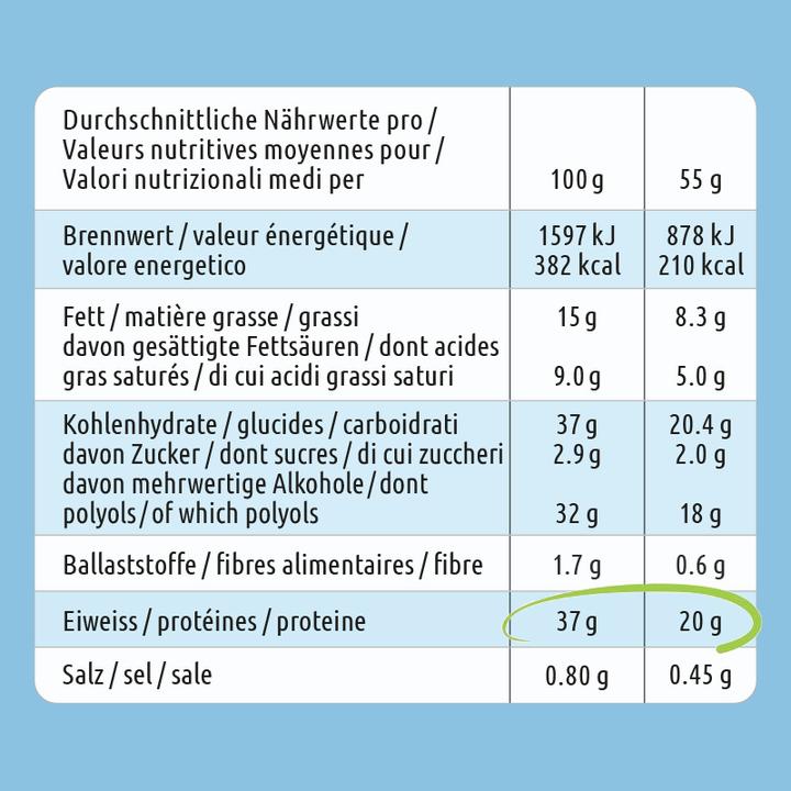 Nährwerte und Zutaten Chiefs Protein Bar (Cookie, 12 Stk., 660 g)