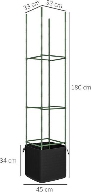Produktbild Swisshandel24 2er-Set Rankhilfe, Rankgitter mit Anzuchtbeutel, Blumengitter, Spalier, Pflanzengerüst, für Kletterp (33 cm, 33 cm)