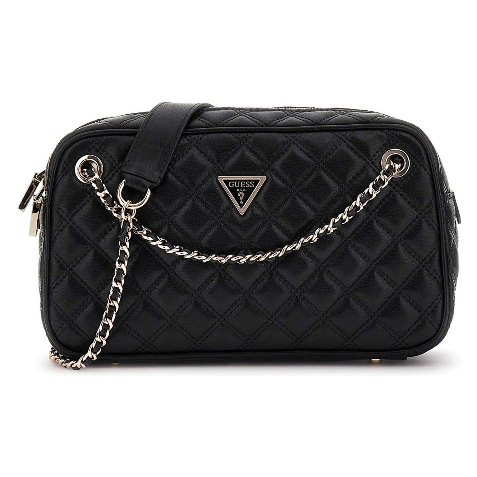 Guess, Damen, Handtasche, Giully Ii Shoulder Satchel Bag, Schwarz