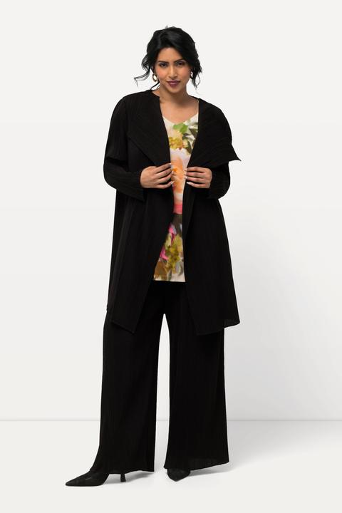 Produktbild Ulla Popken Plissee-Jacke, offene Form, V-Ausschnitt, Langarm (46, 48)