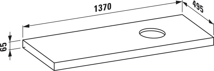 Immagine prodotto Laufen Piastra lavabo Lani, unapertura a destra, 1370x495x65mm, H404683112