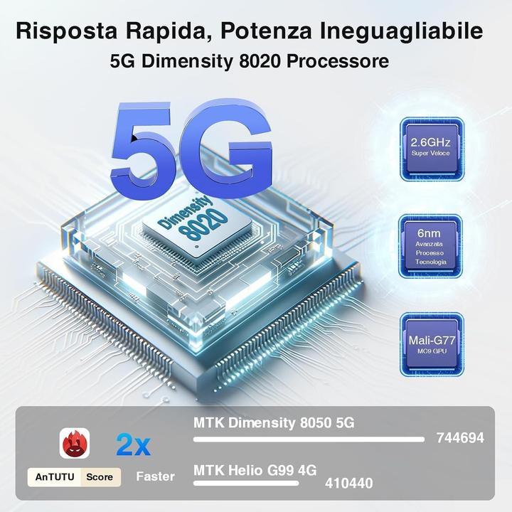 Actual product image Doogee Tri-Anti Smartphone with 5G, 2K AMOLED Display, 5150mAh Battery, 120W Fast Charging, 50MP Camera (32 GB, 6.67", 5G)