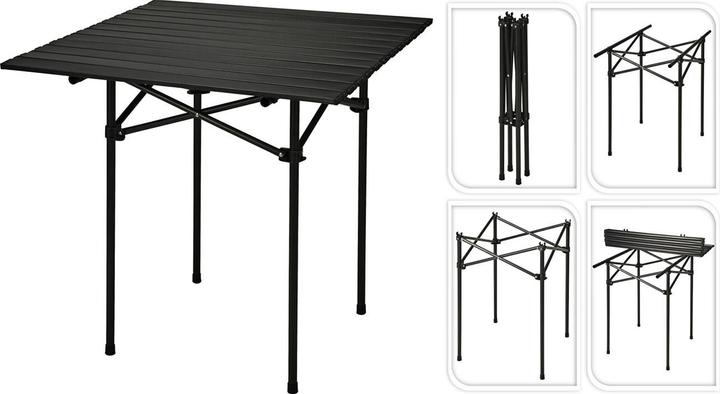 Produktbild ProGarden Campingtisch mit rollbarer Tischplatte, schwarz
