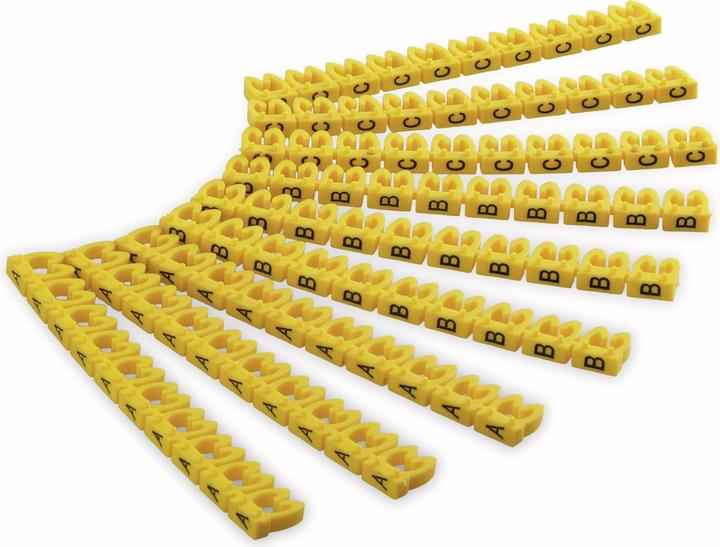 Actual product image Goobay cable marker clips "Letters A-C", for cable diameters up to 4 mm, 4 mm