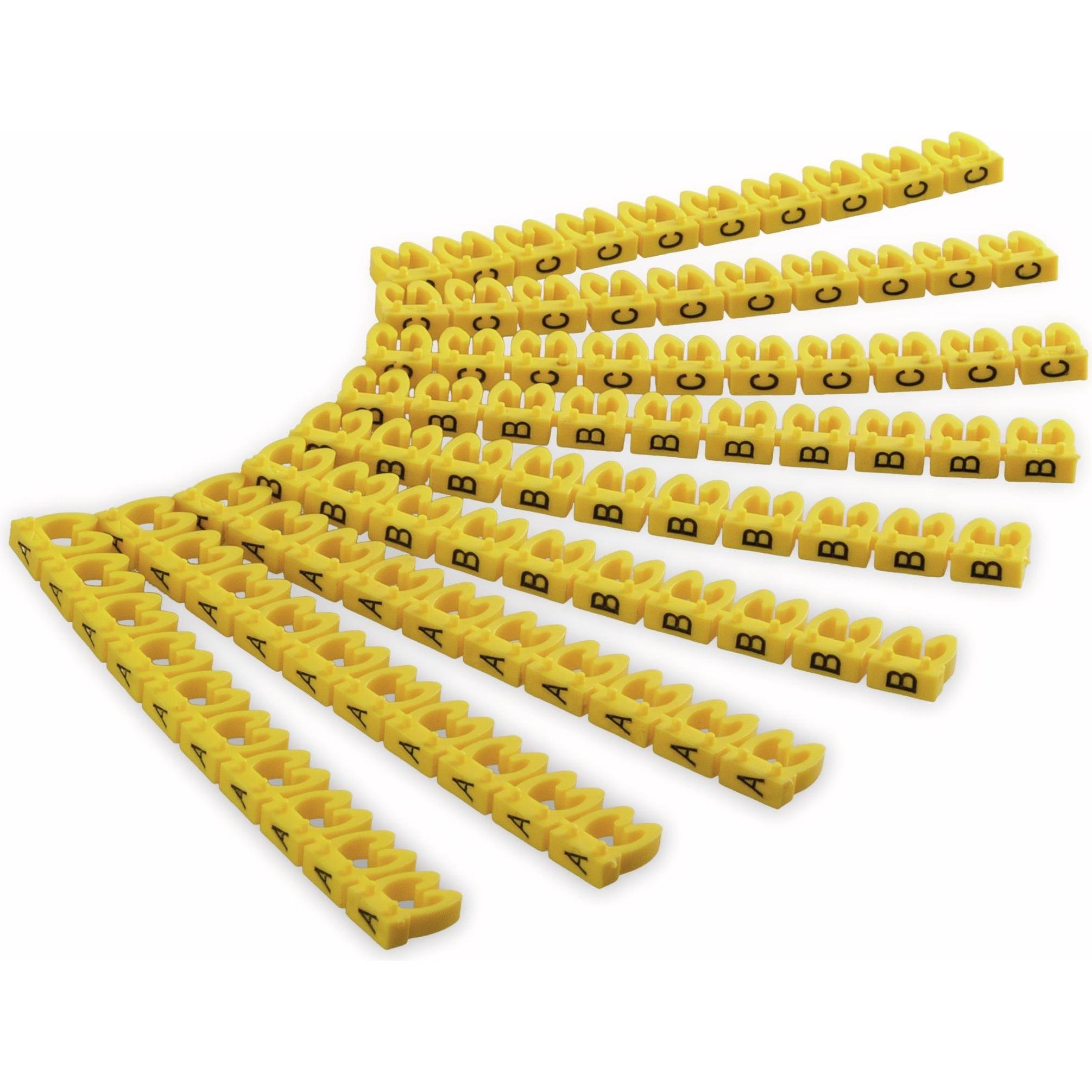 Goobay, Kabelverbindung Zubehör, Kabelmarker-Clips "Buchstaben A-C", für Kabeldurchmesser bis 4 mm, 4 mm