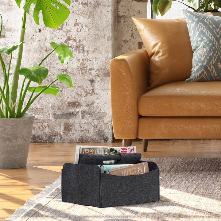 Image du produit Relaxdays Panier en feutre journaux (32 x 29 x 22 cm)