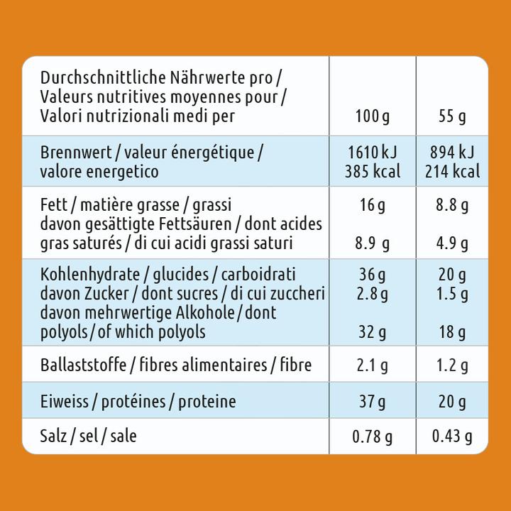 Nährwerte und Zutaten Chiefs Protein Bar (Caramel, 12 Stk., 660 g)