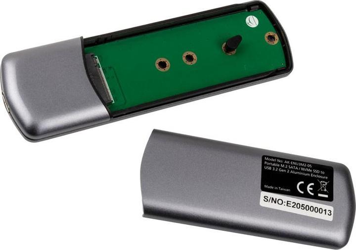 Image du produit Akasa Portable M.2 SATA/NVMe SSD vers USB-C 3.2 Gen 2 (M.2 2230, M.2 2242, M.2 2260, M.2 2280)