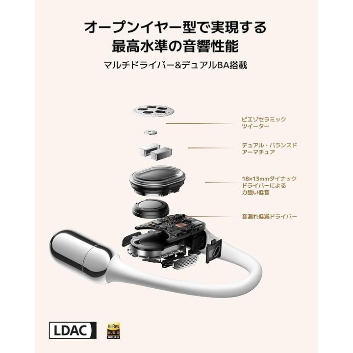 Actual product image Xiaomi OpenWear Stereo Pro Graphite Black, BHR080IGL (ANC, 8.50 h, Wireless)