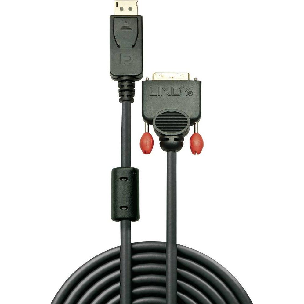 Lindy DisplayPort — DVI (5 m), Cavo video, Nero