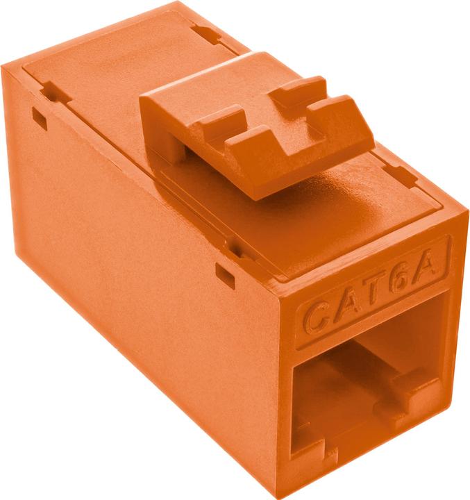 Produktbild InLine 8er Pack ® Keystone RJ45 Buchse/Buchse, ungeschirmt, Cat.6A, orange (Keystone Modul)