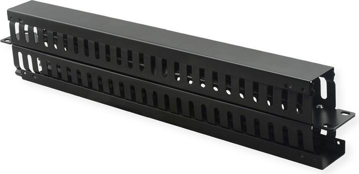 Actual product image Value 19/" front panel 1 U, with cable duct on both sides, RAL 9005 black