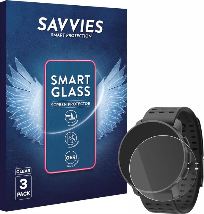 Actual product image Savvies 3x Smart Glass - 9H Hybrid Glass Screen Protector for Suunto 9 Peak Pro