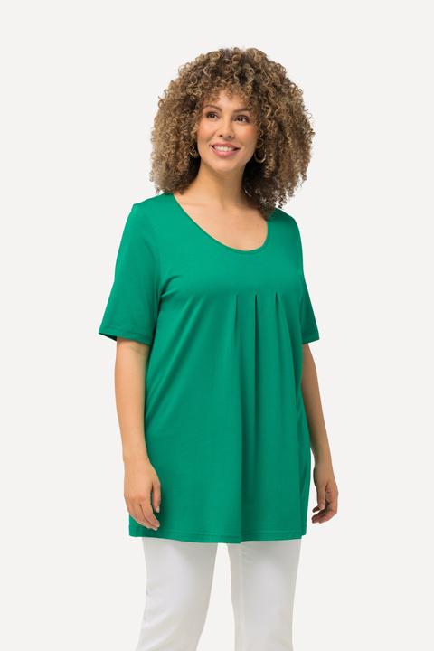 Produktbild Ulla Popken T-Shirt, Zierfalten, A-Linie, Rundhals, Halbarm, Modal (42, 44)