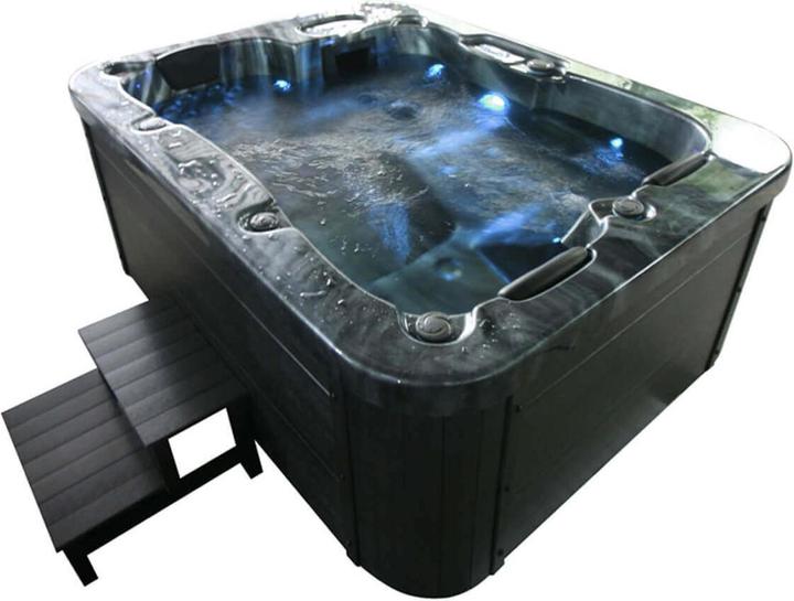 Image du produit Home Deluxe Jacuzzi d'extérieur BLACK PEARL, 27 jets de massage, éclairage, escalier et couverture thermique, 3 (3 Personnes)