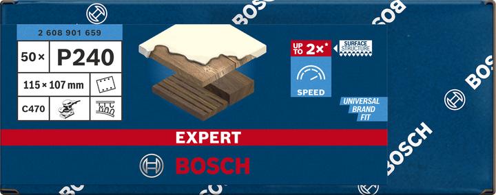 Produktbild Bosch Professional Zubehör EXPERT C470 Schleifpapier, 115 x 107 mm, G 240, 50 Stück (K240)