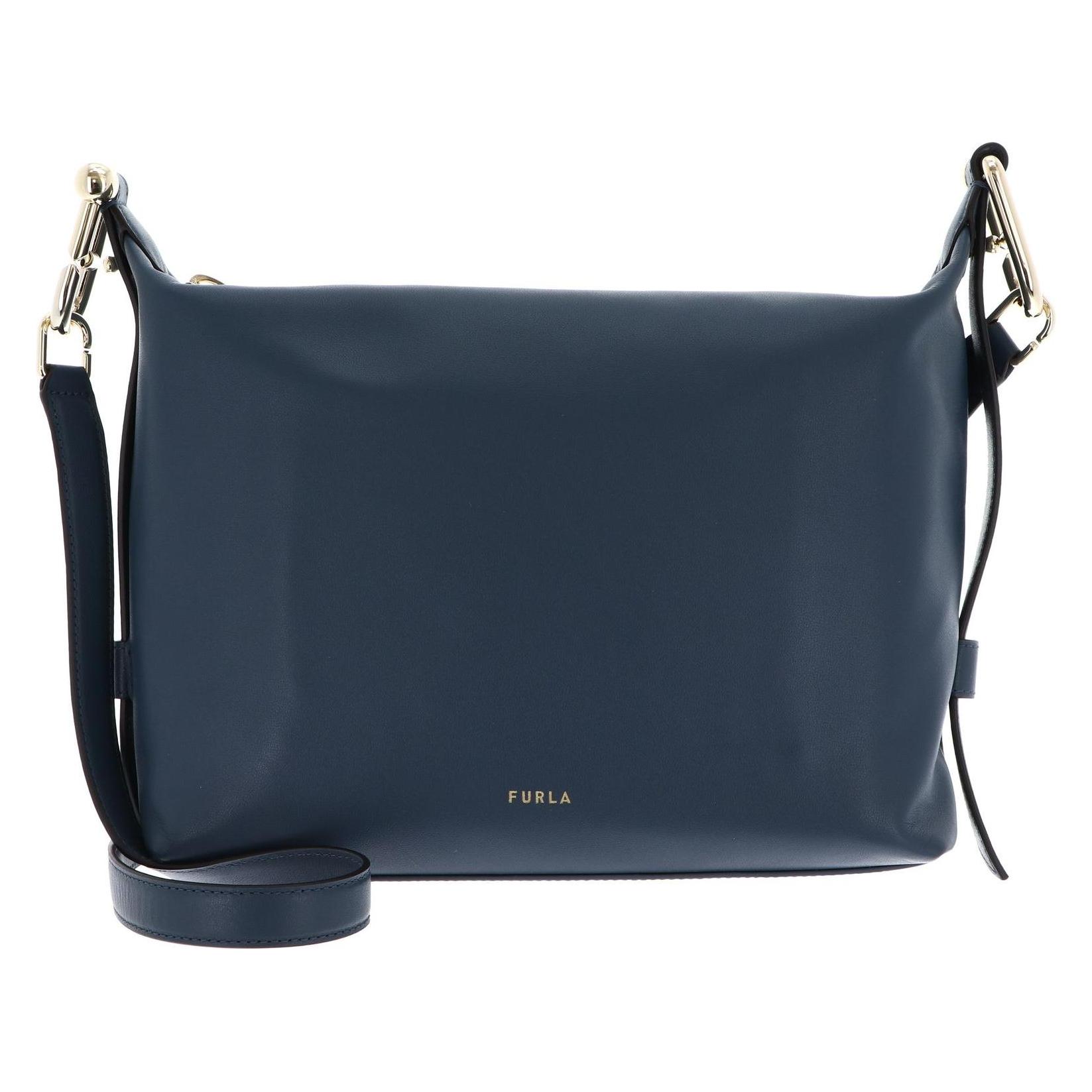Furla, Damen, Handtasche, Vitello Claris Lux Tonie Hobo Bag, Blau