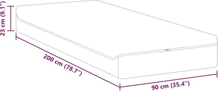 Produktbild vidaXL Matratze (Federkern, Schaumstoffkern, 90 x 200 cm)
