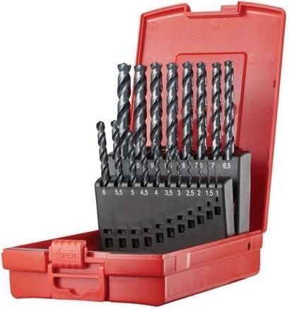 Actual product image Dormer Twist drill set A188 DIN 338 type W nominal-Ø 1-10x0,5 mm HSS 19 pieces plastic case (1.0-10 mm)