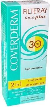 Actual product image Coverderm Filteray Face Plus Tinted Face Sunscreen SPF30 for Dry/Sensitive Skin 50ml (Sun cream face, SPF 30, 50 ml)
