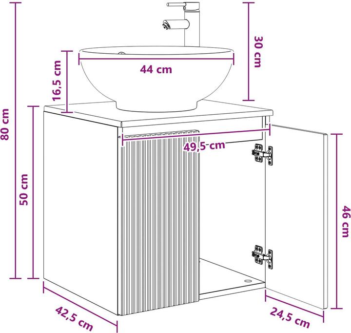 Produktbild vidaXL Waschbecken Unterschrank