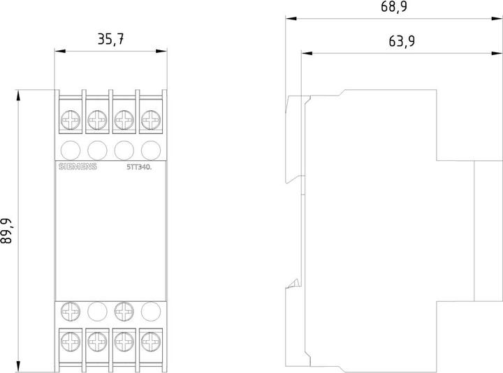 Produktbild Siemens SIEM 5TT3404 Spannungsrelais AC 230/400V 2W 0,7/0,9 asym