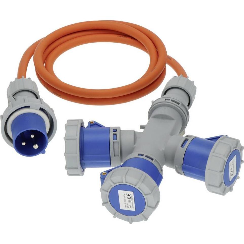 Brennenstuhl, Prolunga, 1167670202 Strom Verlängerungskabel Blau, Grau, Orange 2 m H07RN- (2 m, CEE 16/3)