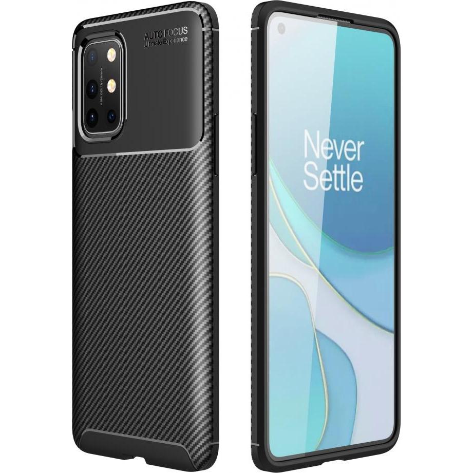 Screenguard OnePlus 8T Hülle Carbon Design TPU Case (OnePlus 8T), Smartphone Hülle, Schwarz