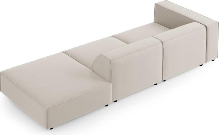 Actual product image Cosmopolitan Design Velvet Right Sofa, "Arendal", 4 Seats, Ecru, 262x102x70 Made in Europe