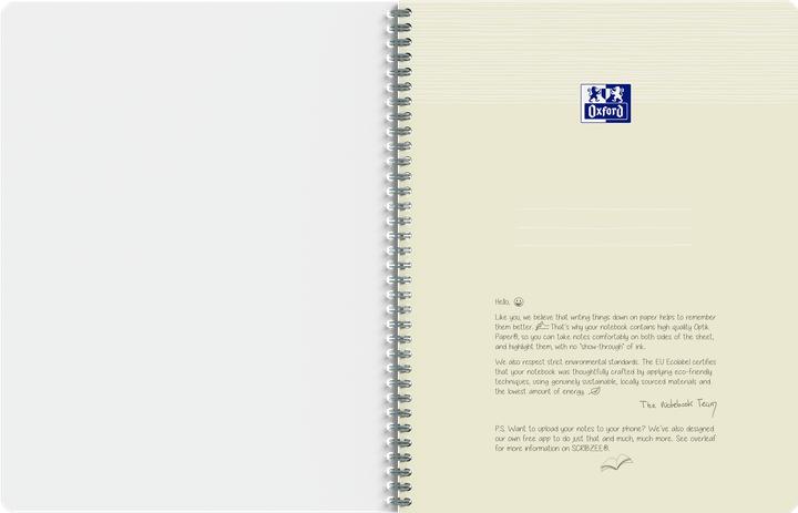Actual product image Oxford Origins A4+ Card Twin-wire Notebook 5x5 140 Pages Grey SCRIBZEE Compatible (A4+, Checked, Soft cover)