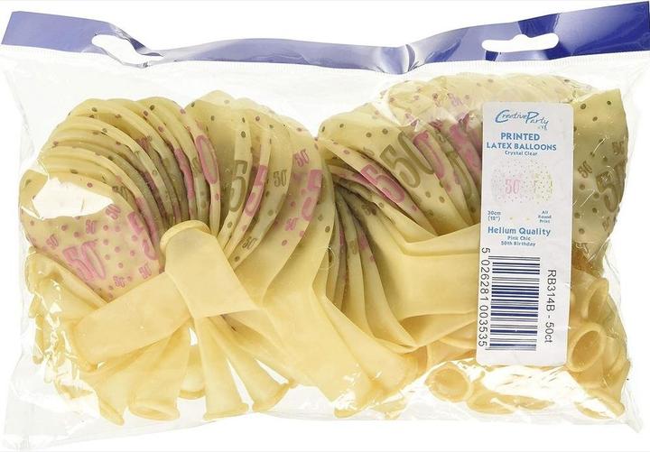 Image du produit Creative Party Ballons en latex pour le 50e anniversaire (paquet de 50) (50 x)