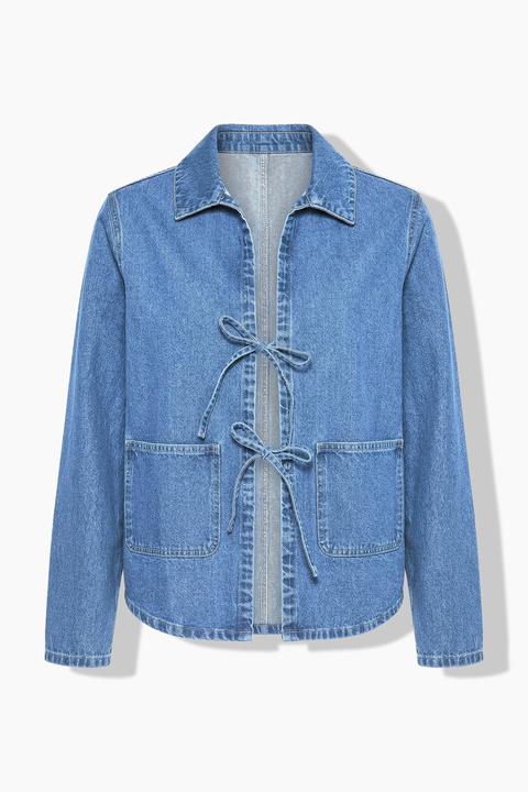 Immagine prodotto Studio Untold Giacca a camicia di jeans dal taglio oversize con allacciatura (42, 44)