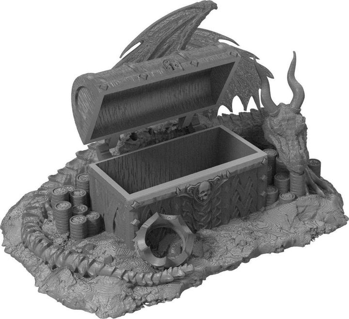 Produktbild Feldherr Fates End Würfelgefängnis: Dragon Hoard, grau – 3D Druck Zubehör (Kunststoff)