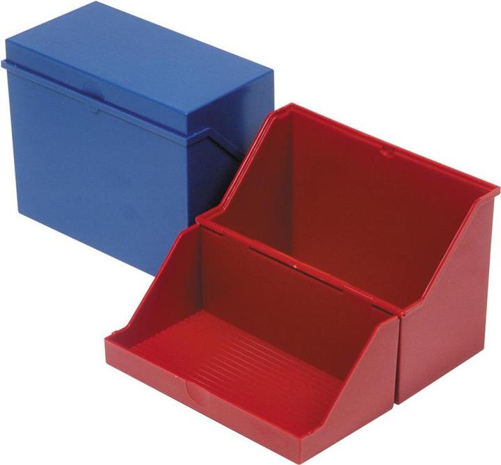Actual product image Helit Small card index box A6 landscape, red, unloaded, made of polystyrene, for approx. 400 cards