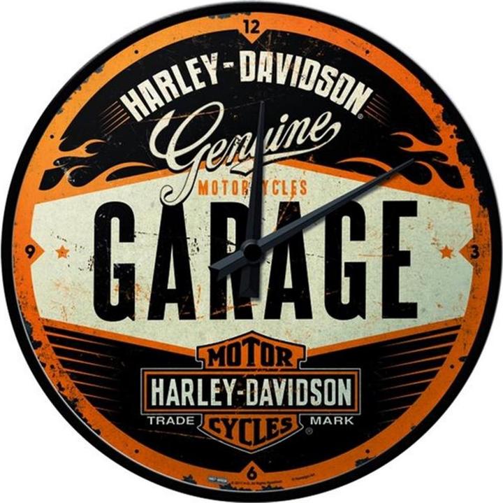 Immagine prodotto Nostalgic-Art Merchandising Orologio da parete Harley Davidson Genuine Ø 31 cm, Multicolore (31 cm)