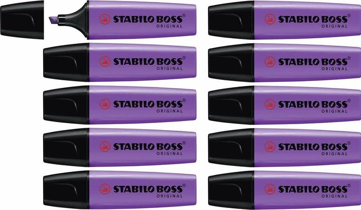 Produktbild STABILO Leuchtmarker Boss Original 10 Stück, Lavendel (Lavendel, 5 mm, 10 x)