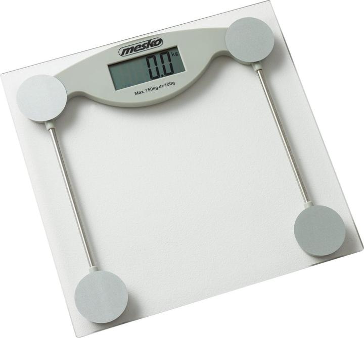 Image du produit Mesko MS 8137 échelle personnelle Rectangle Transparent, Blanc Électronique échelle personnelle (150 kg)