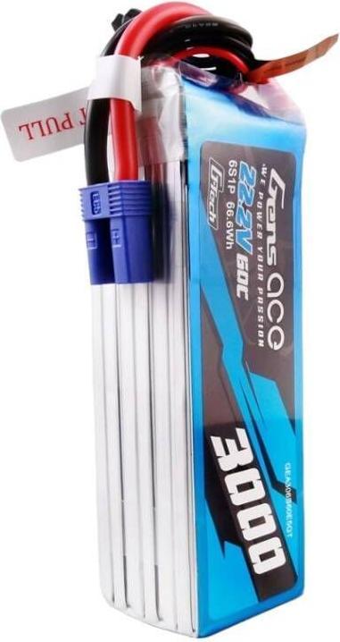 Immagine prodotto Gens Ace G-Tech 3000mAh 22.2V 60C 6S1P Batteria Lipo con connettore EC5 (22.20 V, 3000 mAh)